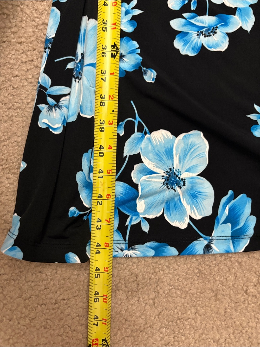 Connected Apparel Y2K Tropical Black Blue Floral Cowl Neck Sleeveless Midi Dress - Picture 7 of 7